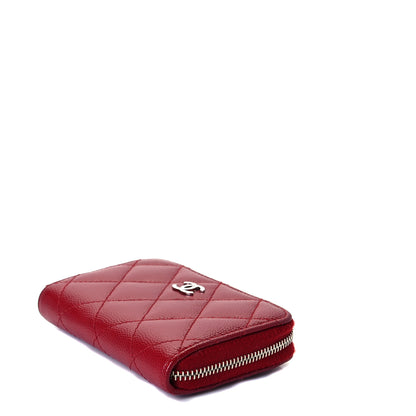 Chanel Caviar Quilted Zip Coin Purse Red 6 of 7