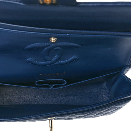 Chanel Caviar Quilted Medium Double Flap Dark Blue 5 of 13