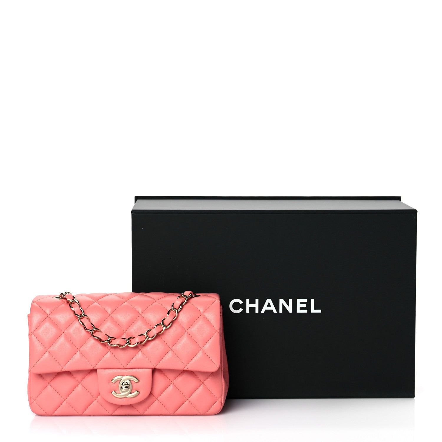 Chanel Lambskin Quilted Mini Rectangular Flap Pink 11 of 11