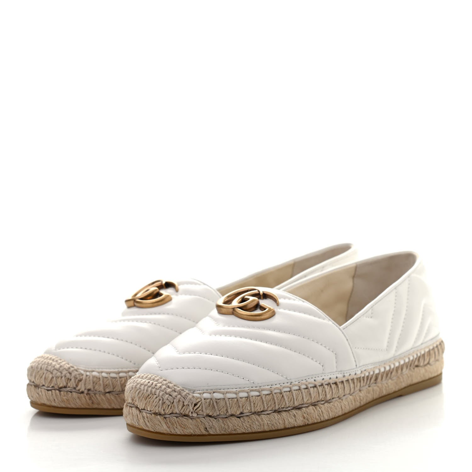 Gucci Nappa Matelasse GG Marmont Espadrilles 40 Great White 3 of 8