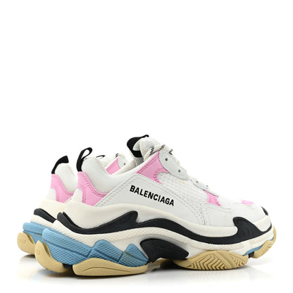 Balenciaga Fabric Mesh Washed Effect Womens Triple S Sneakers 36 Pink White Blue 5 of 13