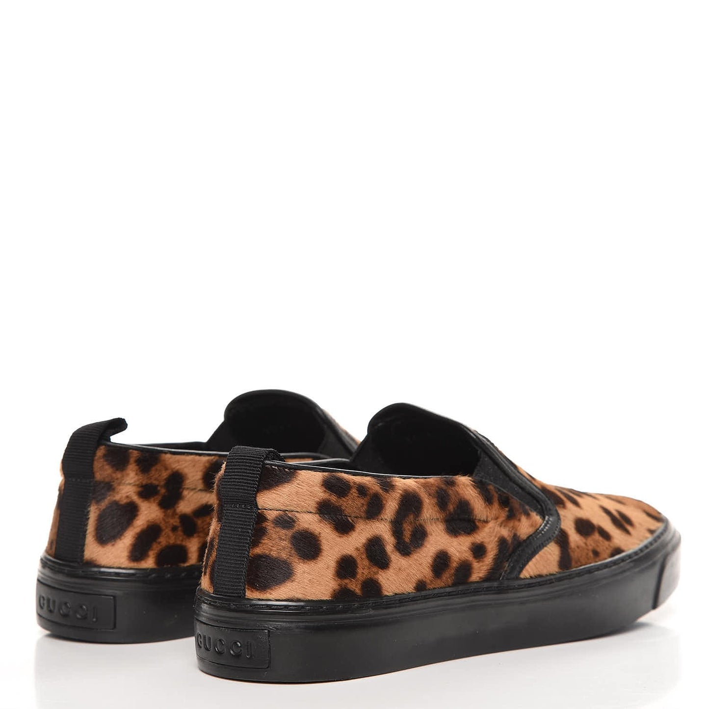 Pony Hair Jaguar Print Slip On Sneakers 37.5