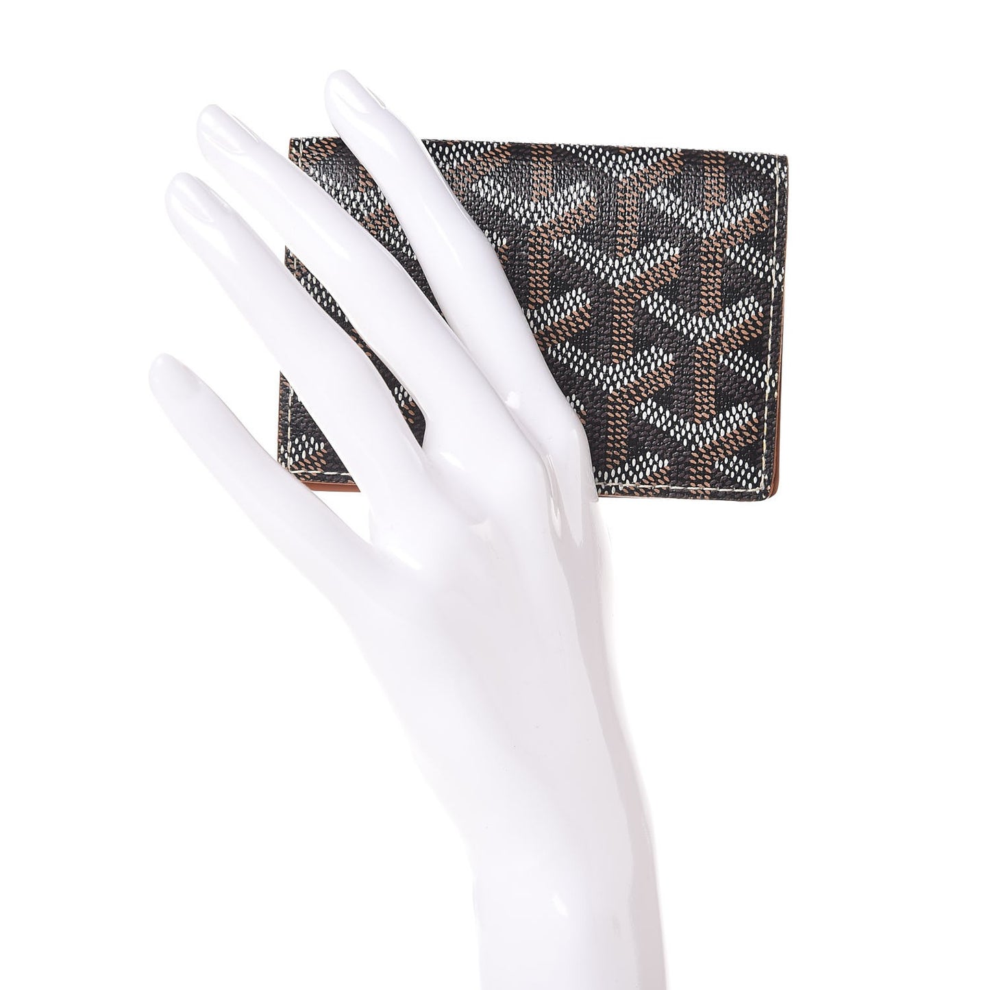 Goyardine Business Card Holder Black Gold