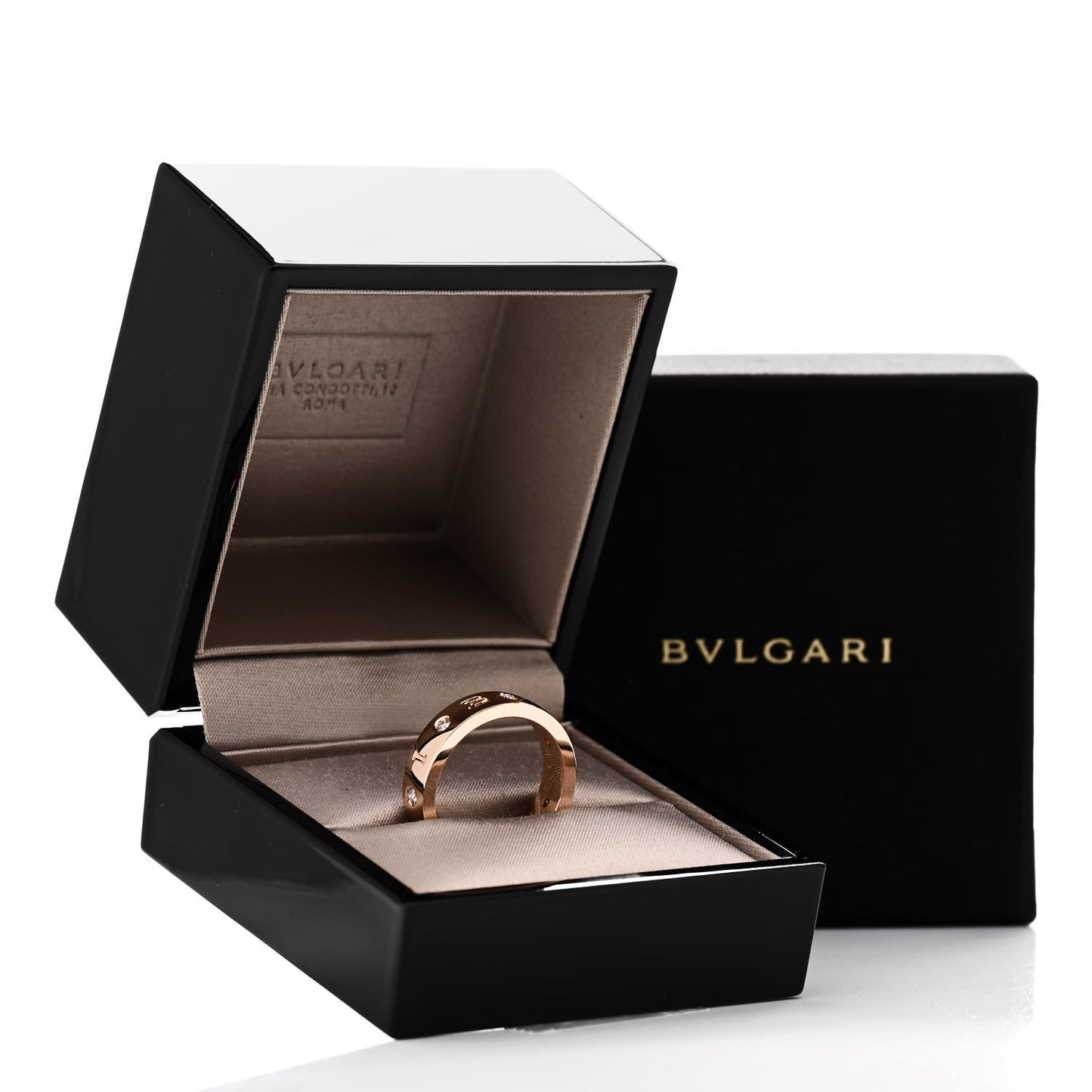18K Rose Gold 7 Diamond B.Zero1 Essential Band Ring 57 8