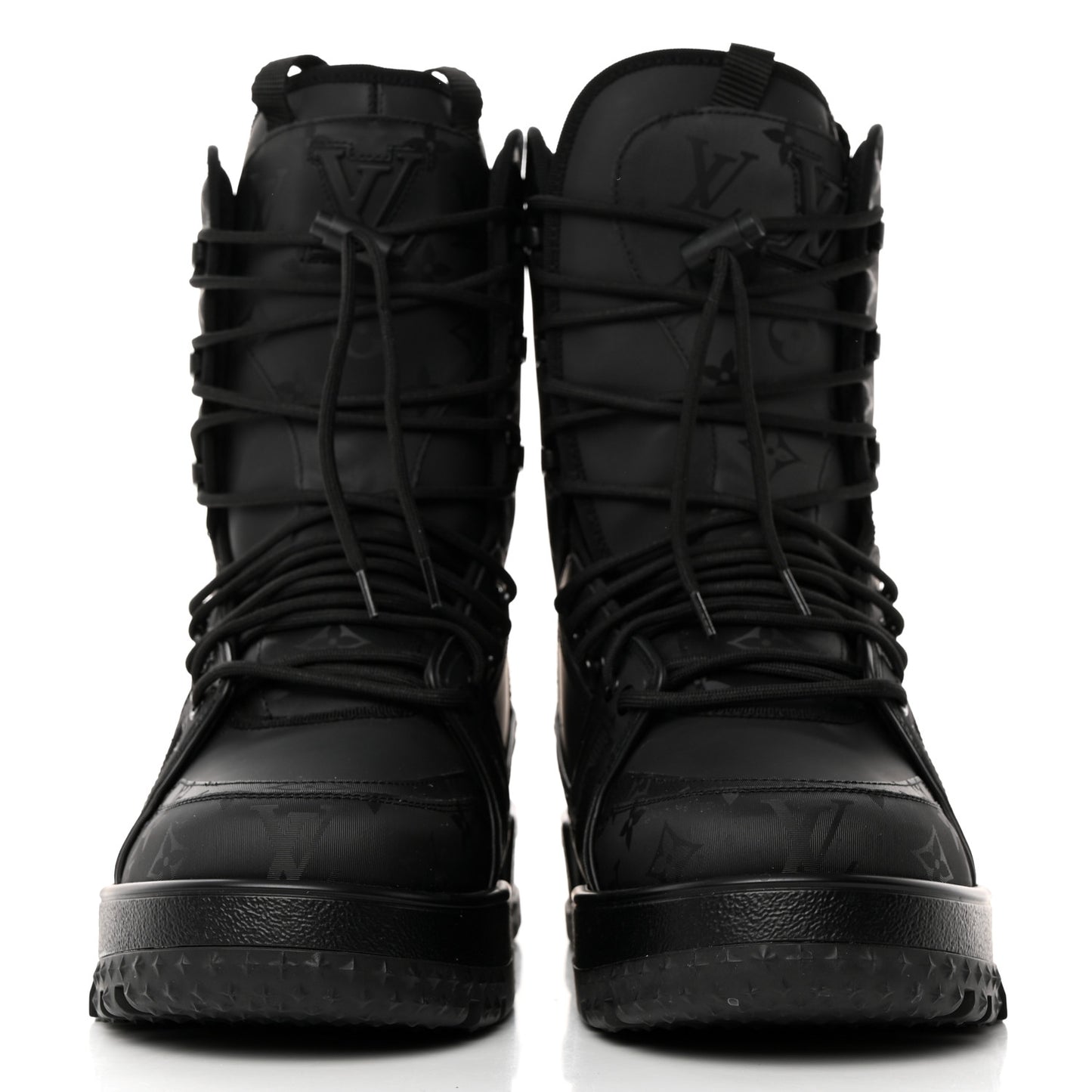 Monogram Mens LV Trainer Snow Snow Boots 8 Black