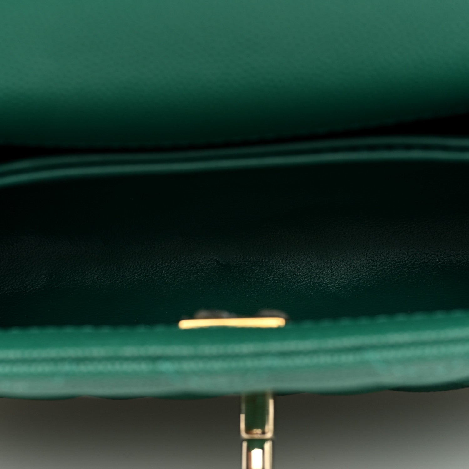 Chanel Caviar Quilted Extra Mini Coco Handle Flap Green 5 of 10