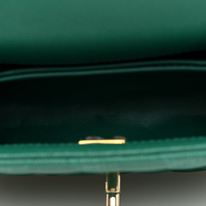 Chanel Caviar Quilted Extra Mini Coco Handle Flap Green 5 of 10