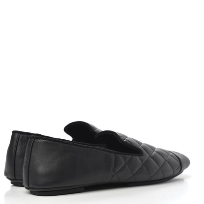 Chanel Lambskin Quilted Cap Toe Slipper With Pouch 36 Black 4 of 9