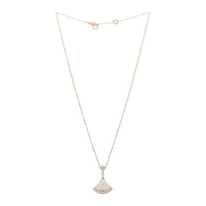 Bulgari 18K Rose Gold Diamond Large Mother of Pearl Divas' Dream Pendant Necklace 2 of 4
