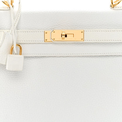 Hermes Taurillon Clemence Kelly Retourne 28 White 10 of 16