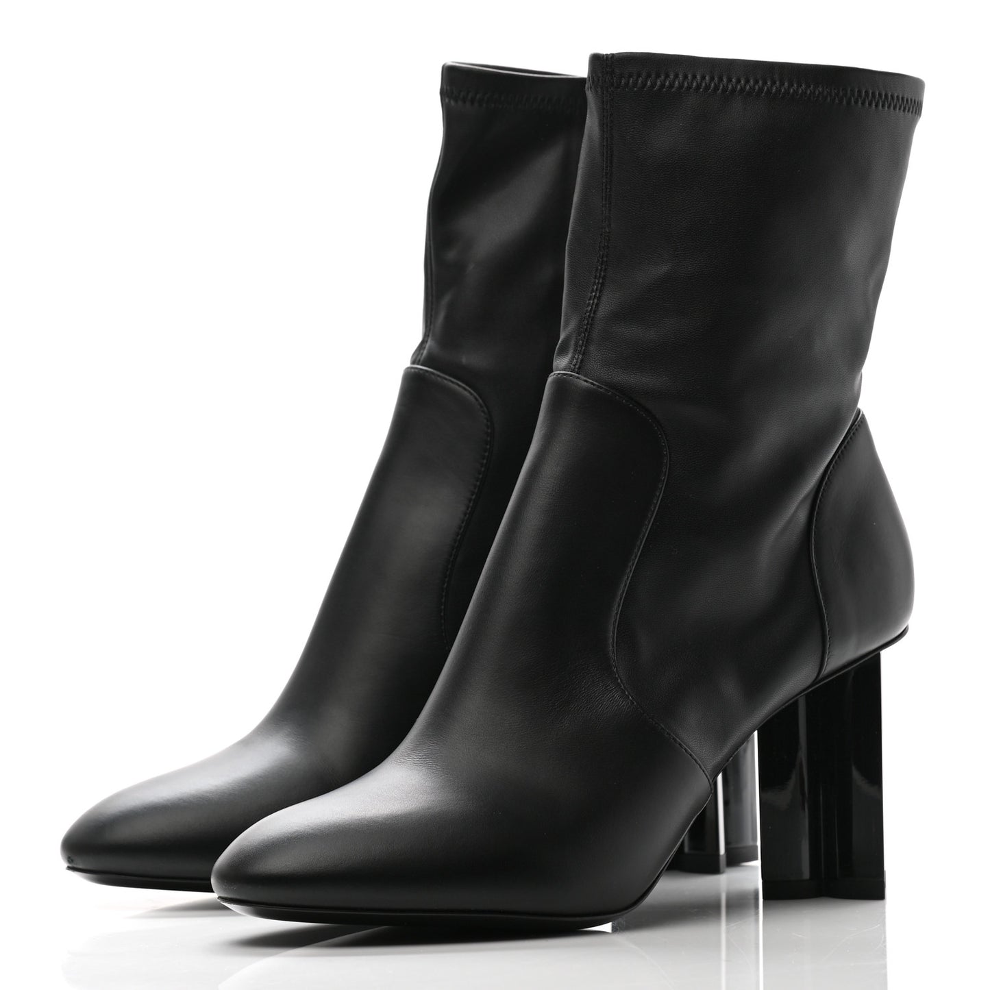 Calfskin Silhouette Ankle Boots 39.5 Black