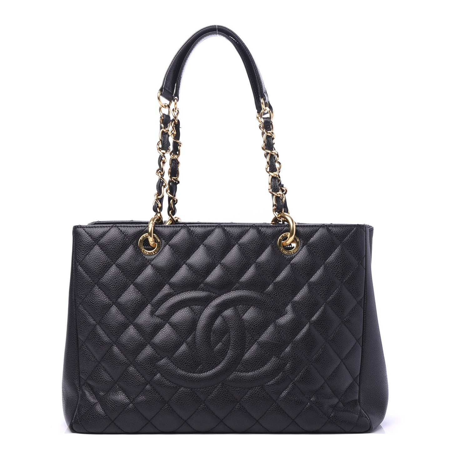 Caviar Quilted Grand Shopping Tote GST Black