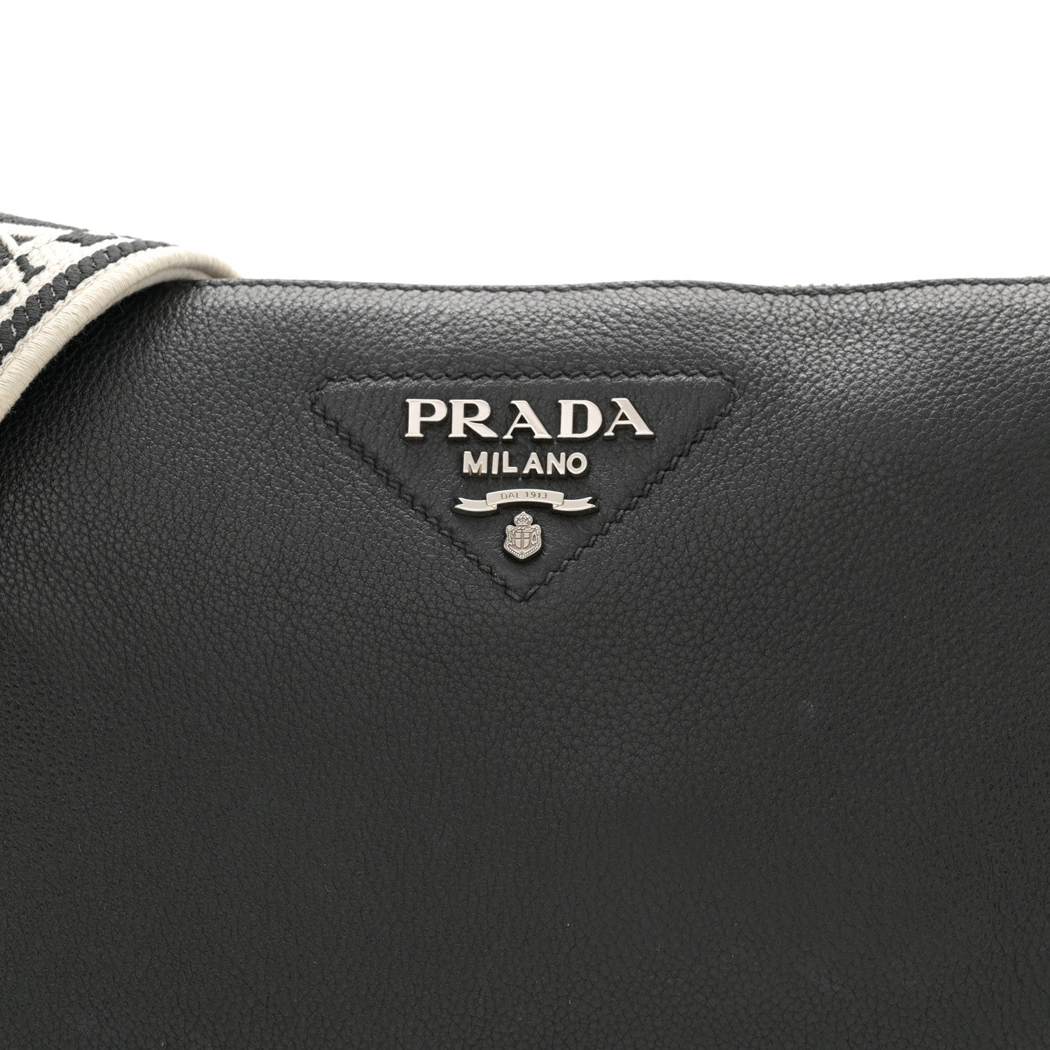 Prada Vitello Daino Soft Zippered Shoulder Bag Black 8 of 11