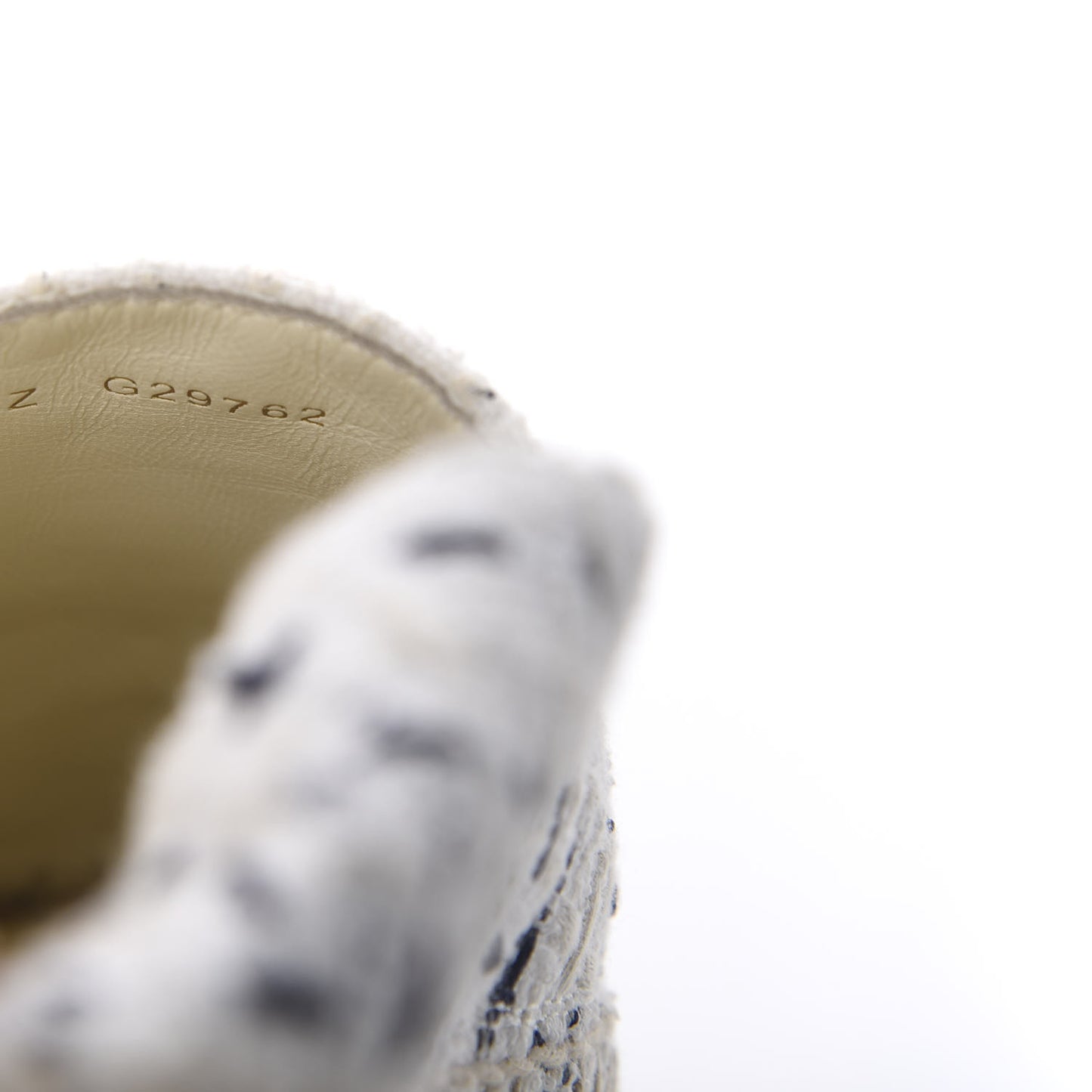 Tweed Grosgrain CC Espadrilles 36 White Beige Black