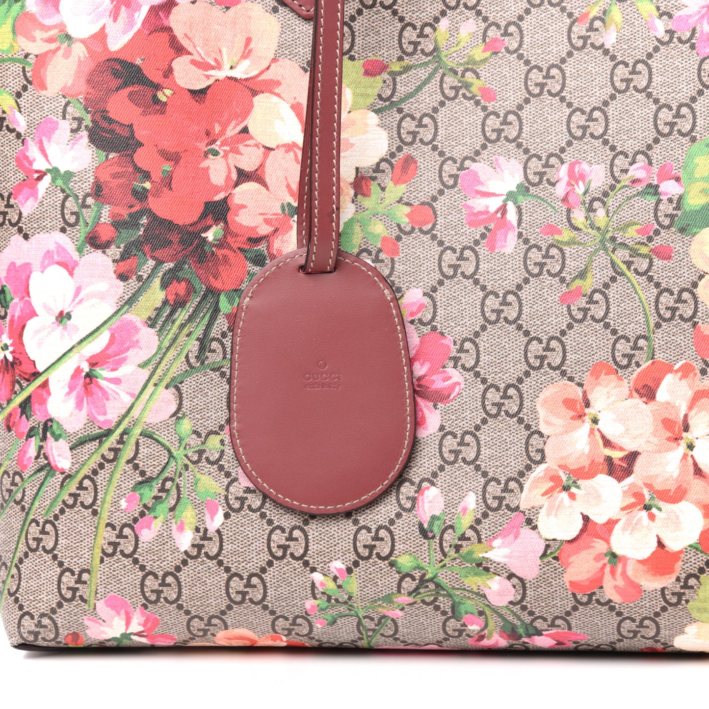 GG Supreme Monogram Blooms Medium Reversible Tote Beige Multicolor Dry Rose