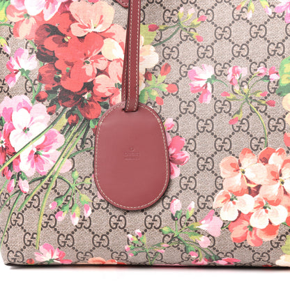 Gucci GG Supreme Monogram Blooms Medium Reversible Tote Beige Multicolor Dry Rose 10 of 11