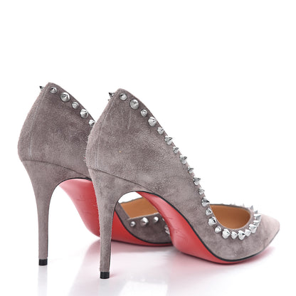 Christian Louboutin Veau Velour Irishell 85 Pumps 37 Storm 4 of 7