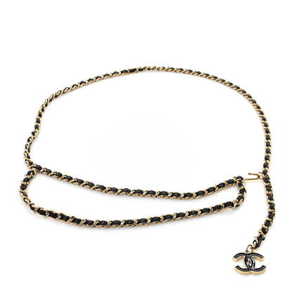 Chanel Lambskin Enamel CC Chain Belt Black Gold 1 of 4