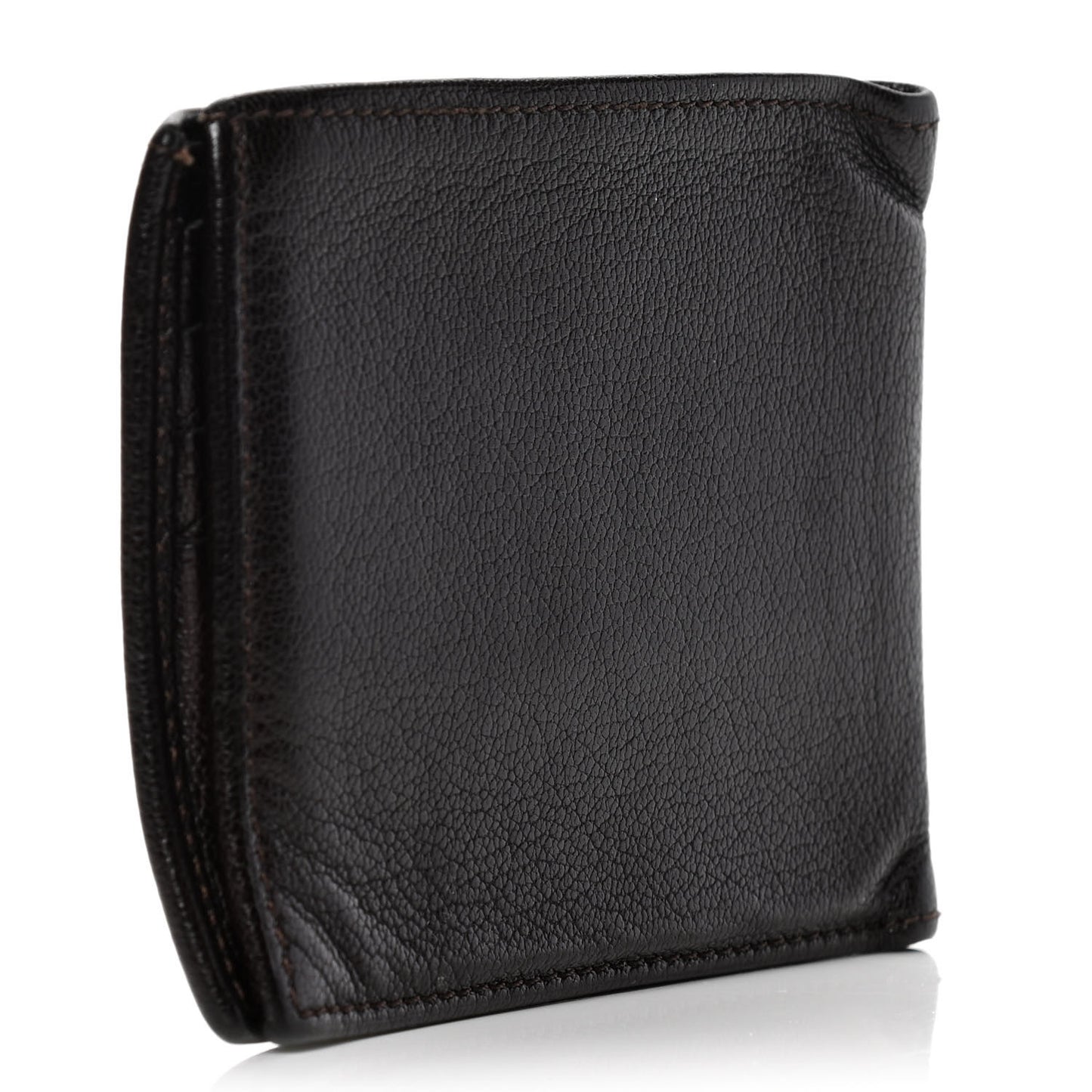 Goatskin Bi-Fold Wallet Dark Brown