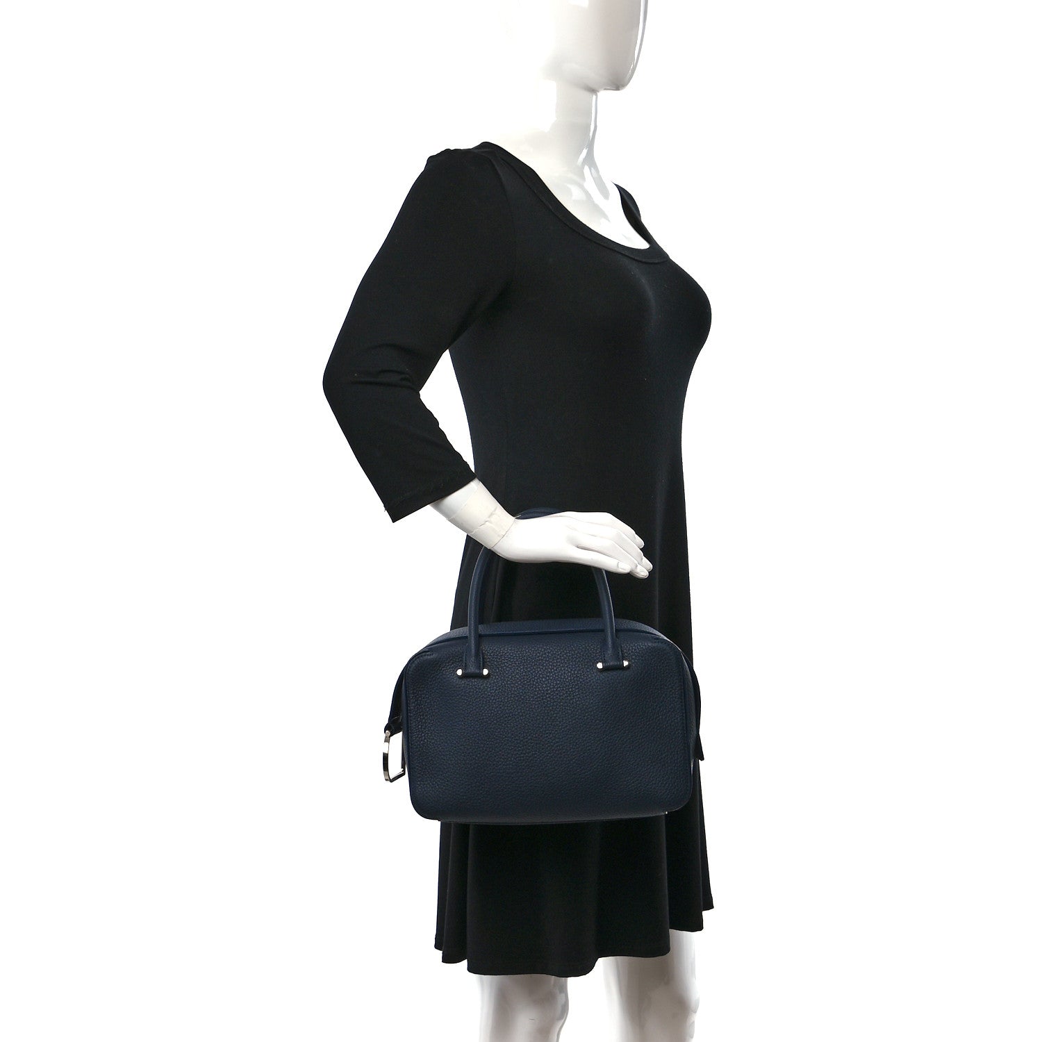 Delvaux Taurillon Soft Cool Box MM Satchel Navy 2 of 9
