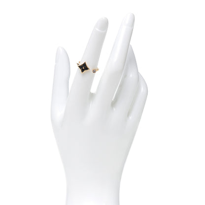 Louis Vuitton 18K Yellow Gold Diamond Black Onyx Color Blossom Mini Star Ring 51 5.75 2 of 5