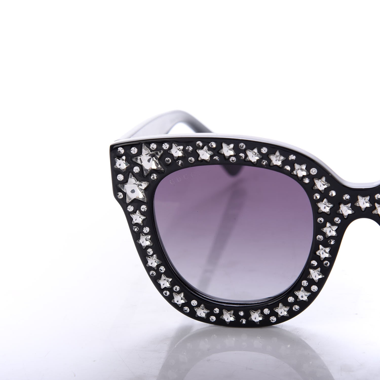 Gucci Acetate Stars Cat Eye Sunglasses GG0116S Black 7 of 8
