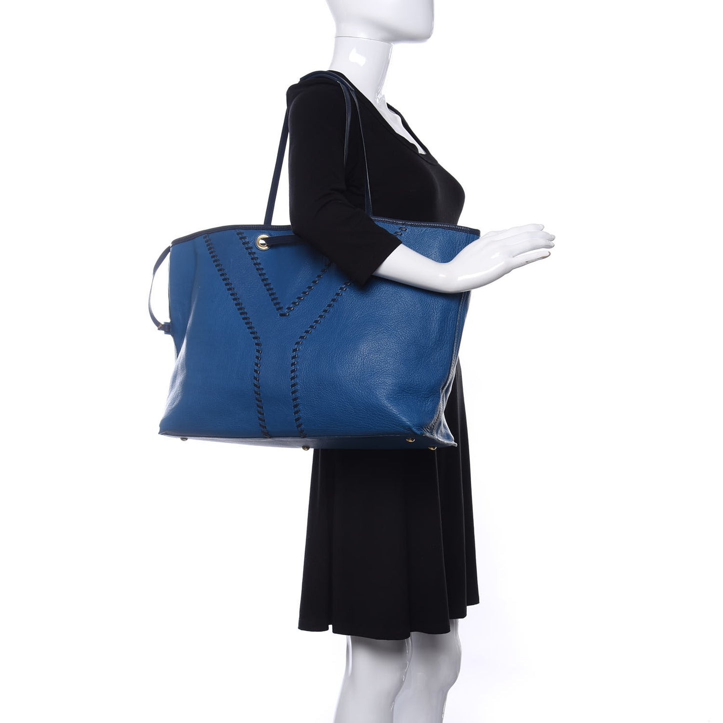 Calfskin Large Neo Double Reversible Tote Turquoise