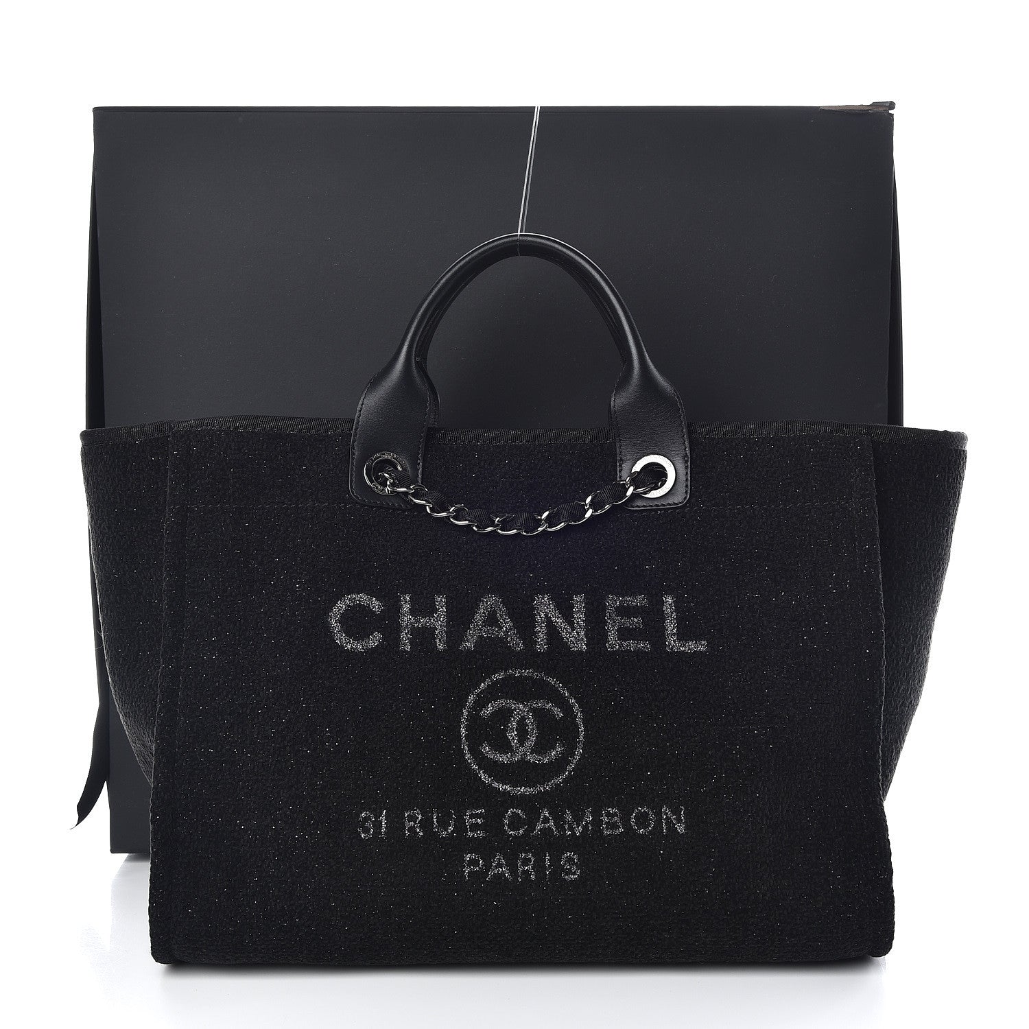 Chanel Lurex Boucle Medium Deauville Tote Black 11 of 11