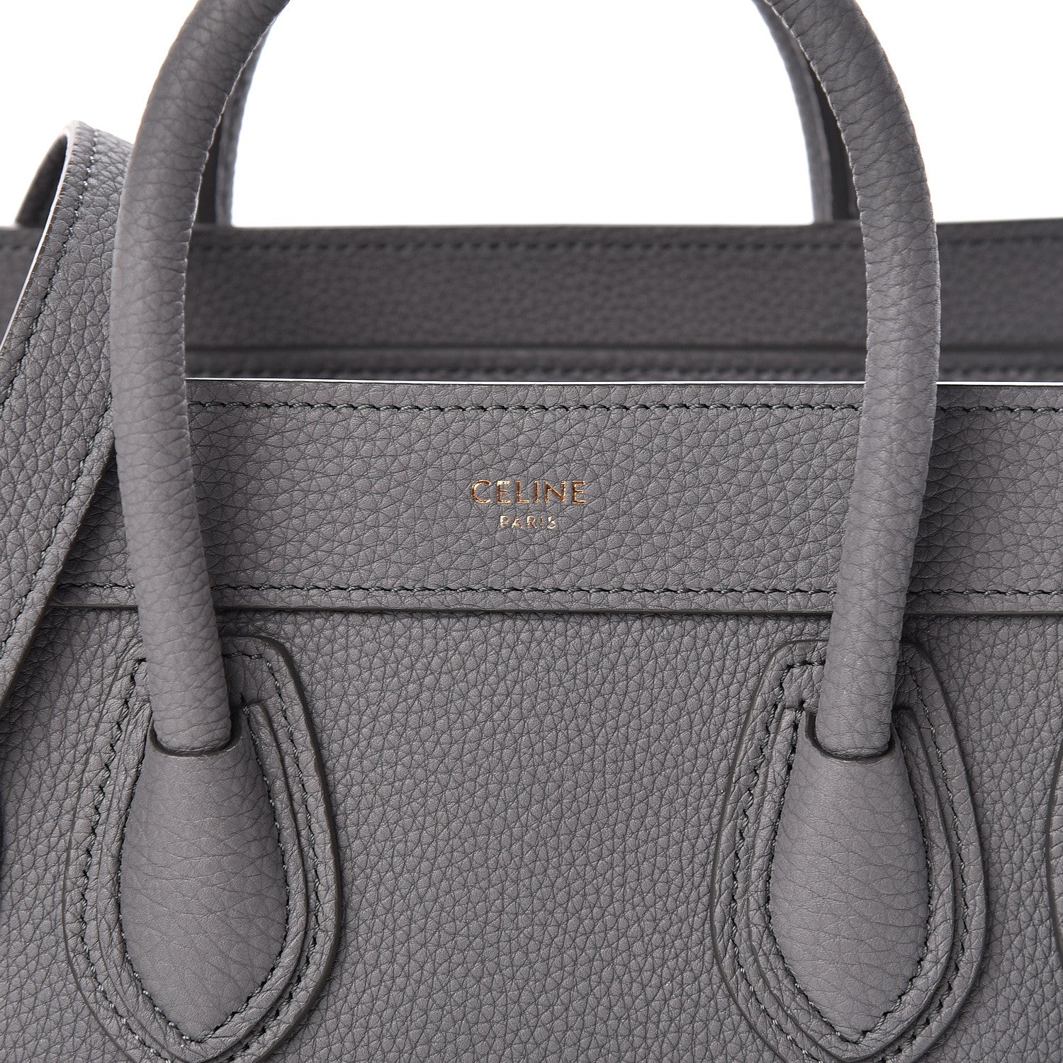 Celine Baby Drummed Calfskin Nano Luggage Kohl 8 of 10