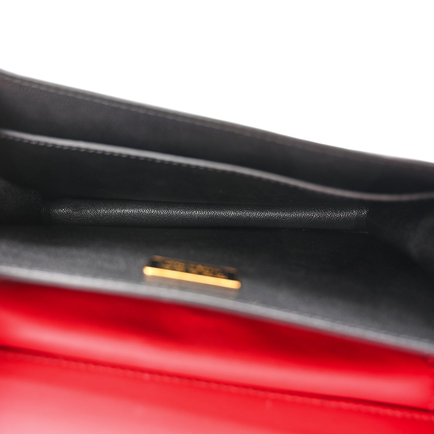 City Calfskin Saffiano Cahier Bag Fuoco Black