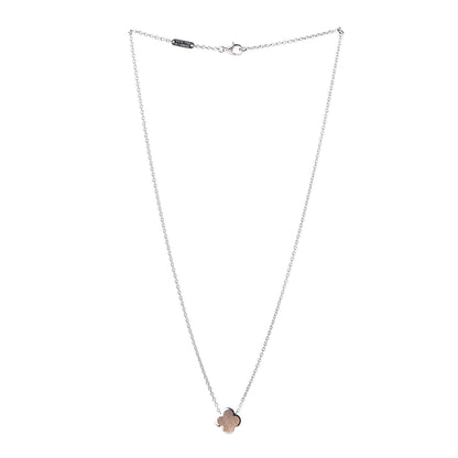 Van Cleef & Arpels 18K White Gold Gray Mother of Pearl Pure Alhambra Pendant Necklace 3 of 6