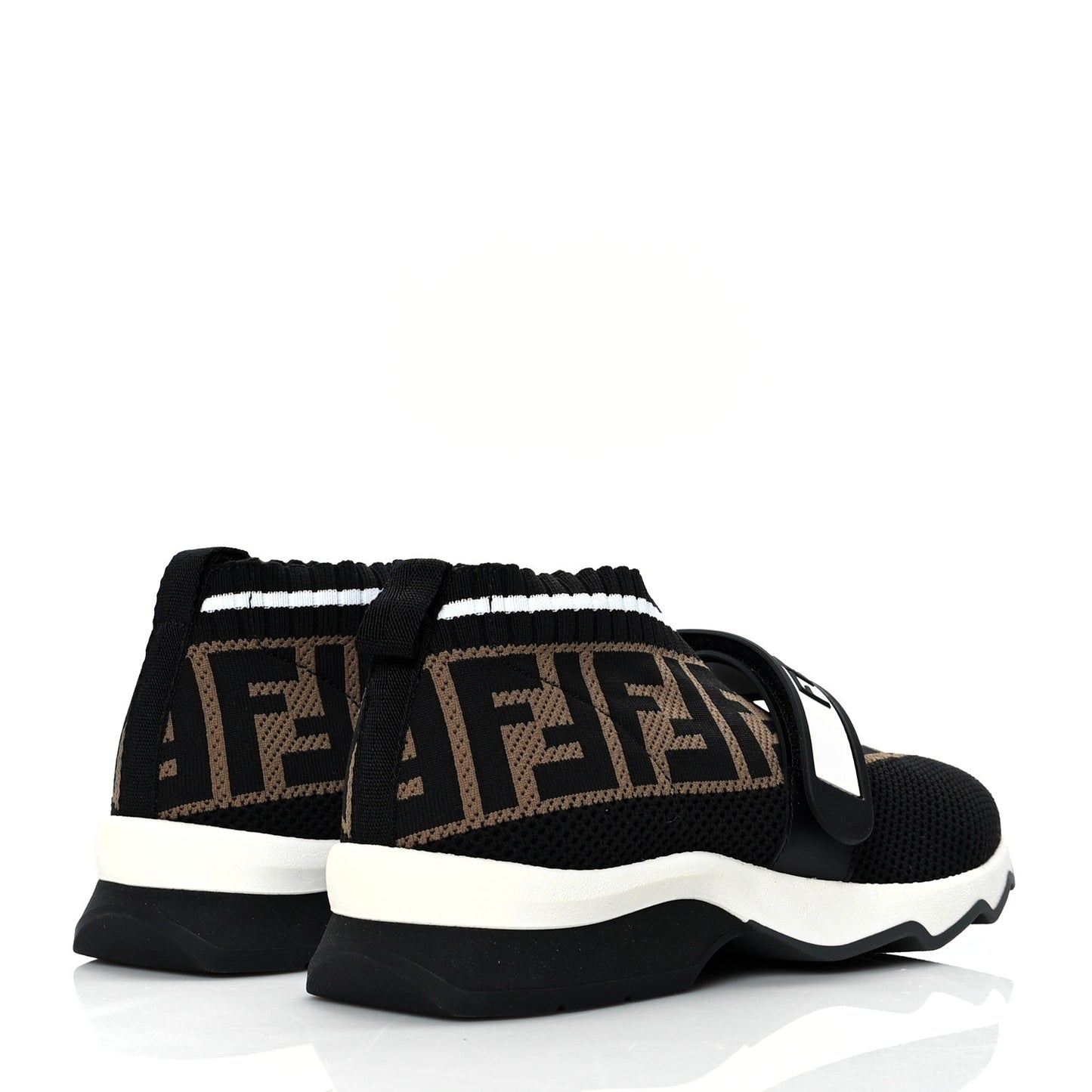 Stretch Yarn FF Stiff Band Rockoko Sneakers 35.5 Black White Tobacco