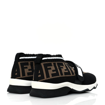 Fendi Stretch Yarn FF Stiff Band Rockoko Sneakers 35.5 Black White Tobacco 4 of 7