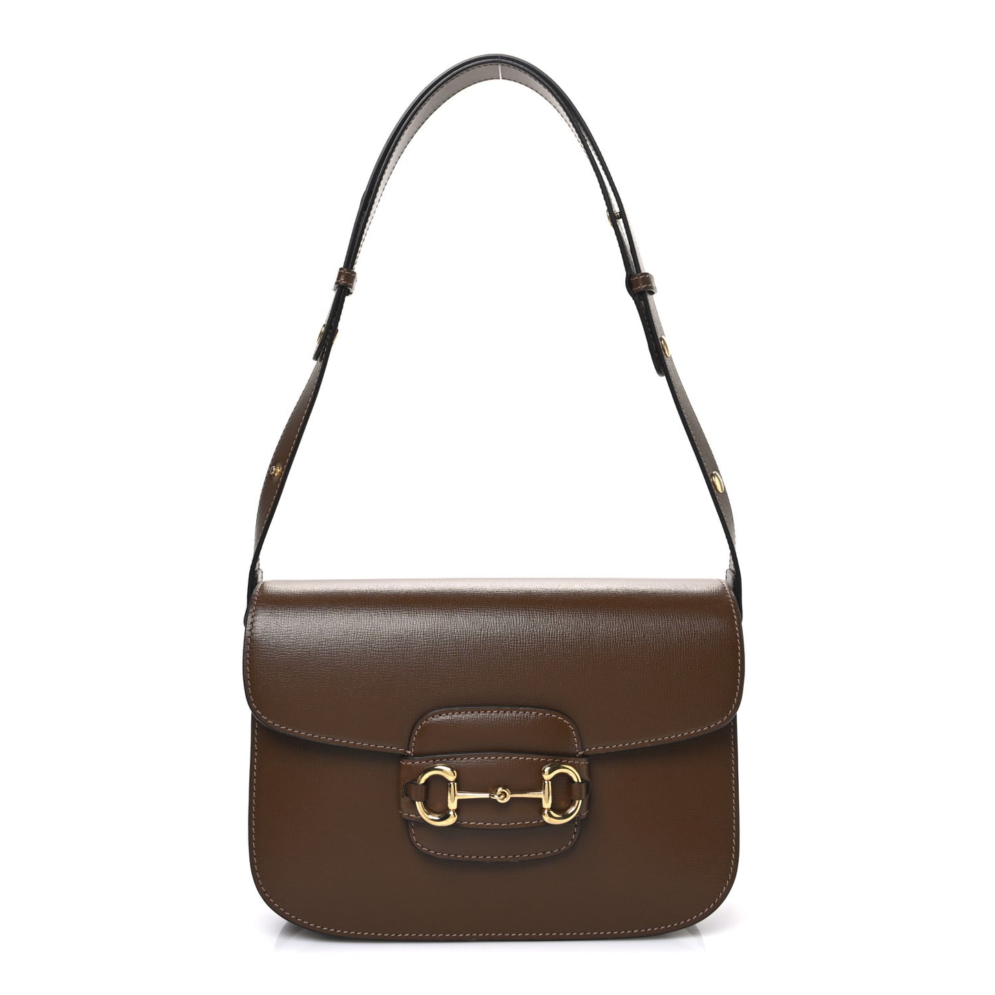 Azalea Calfskin Horsebit 1955 Shoulder Bag Brown Sugar