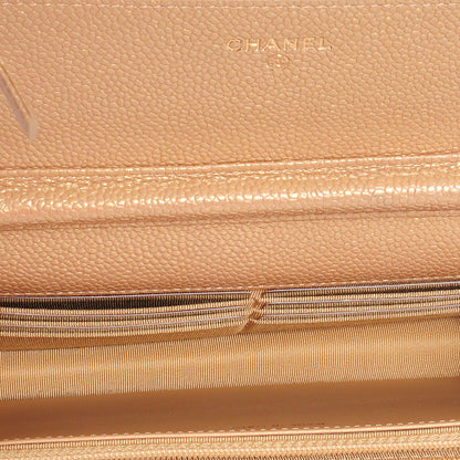 Chanel Caviar Quilted Wallet on Chain WOC Gold 6 of 9