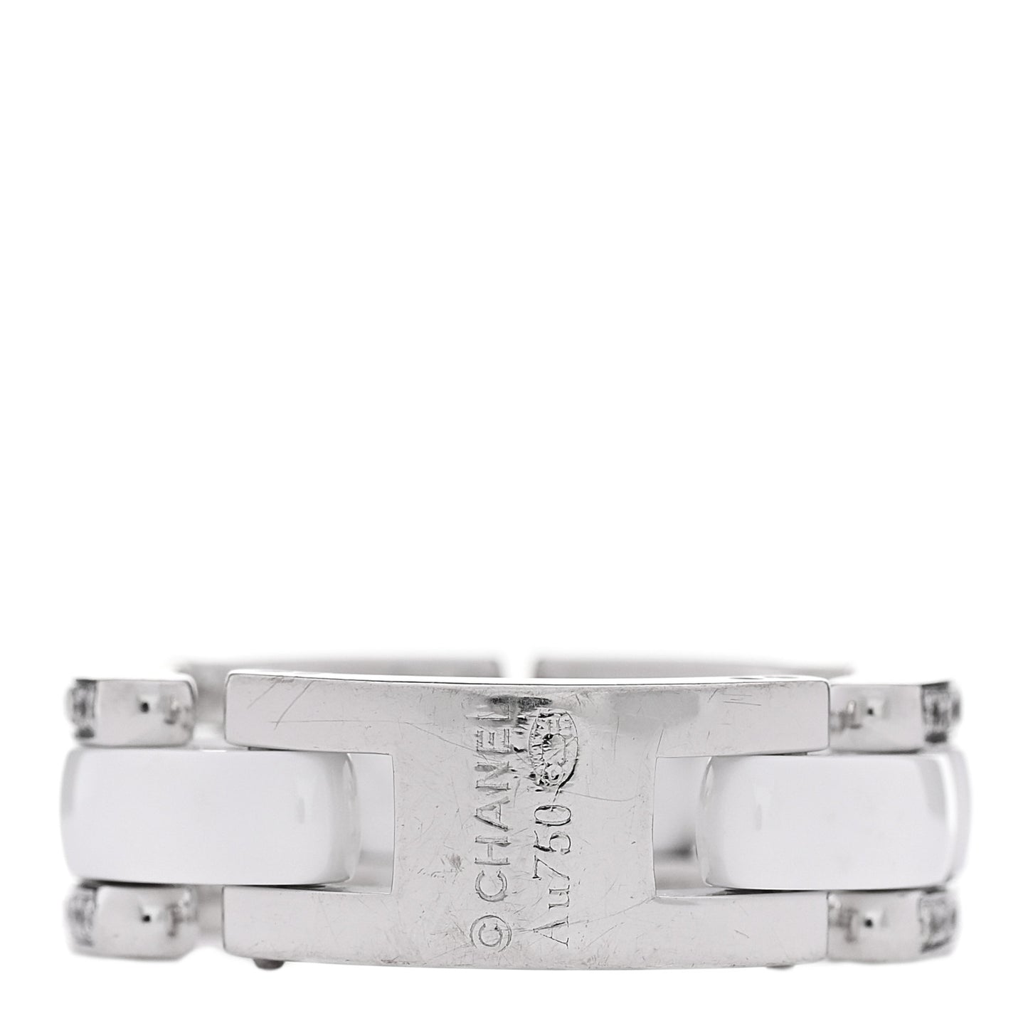 18K White Gold Ceramic Diamond Medium Ultra Ring White 50 5.5