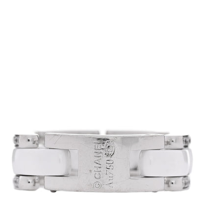 Chanel 18K White Gold Ceramic Diamond Medium Ultra Ring White 50 5.5 3 of 4
