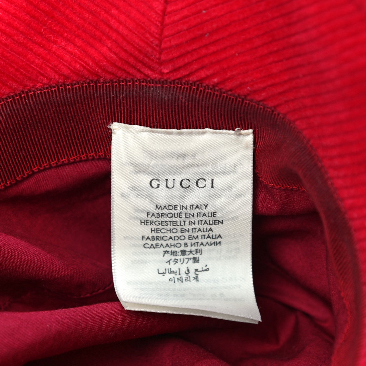 Gucci Corduroy Orgasmique Bucket Hat Red 6 of 9