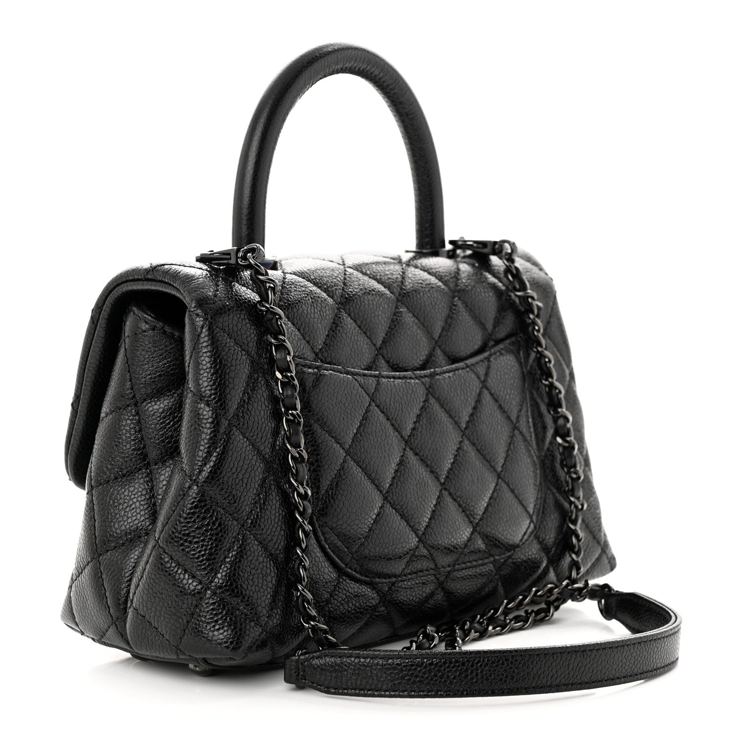 Chanel Caviar Quilted Mini Coco Handle Flap So Black 3 of 12