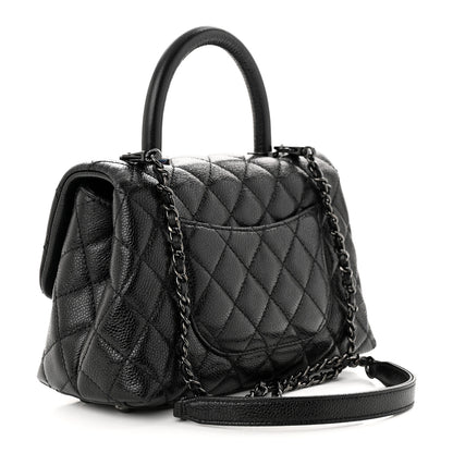 Chanel Caviar Quilted Mini Coco Handle Flap So Black 3 of 12