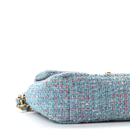 Chanel Tweed Quilted Medium Chanel 19 Flap Blue Multicolor 9 of 11