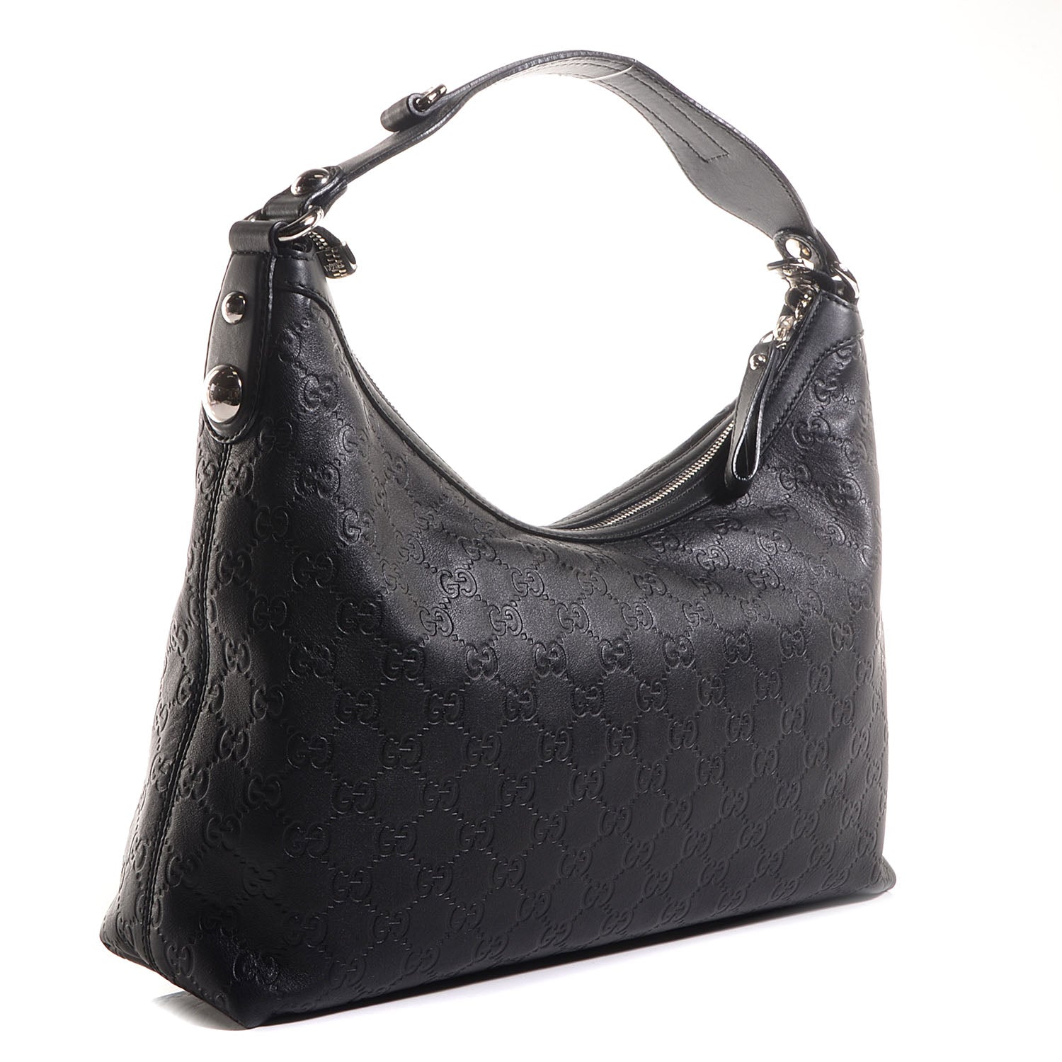 Gucci Guccissima Medium Icon Bit Hobo Black 3 of 7