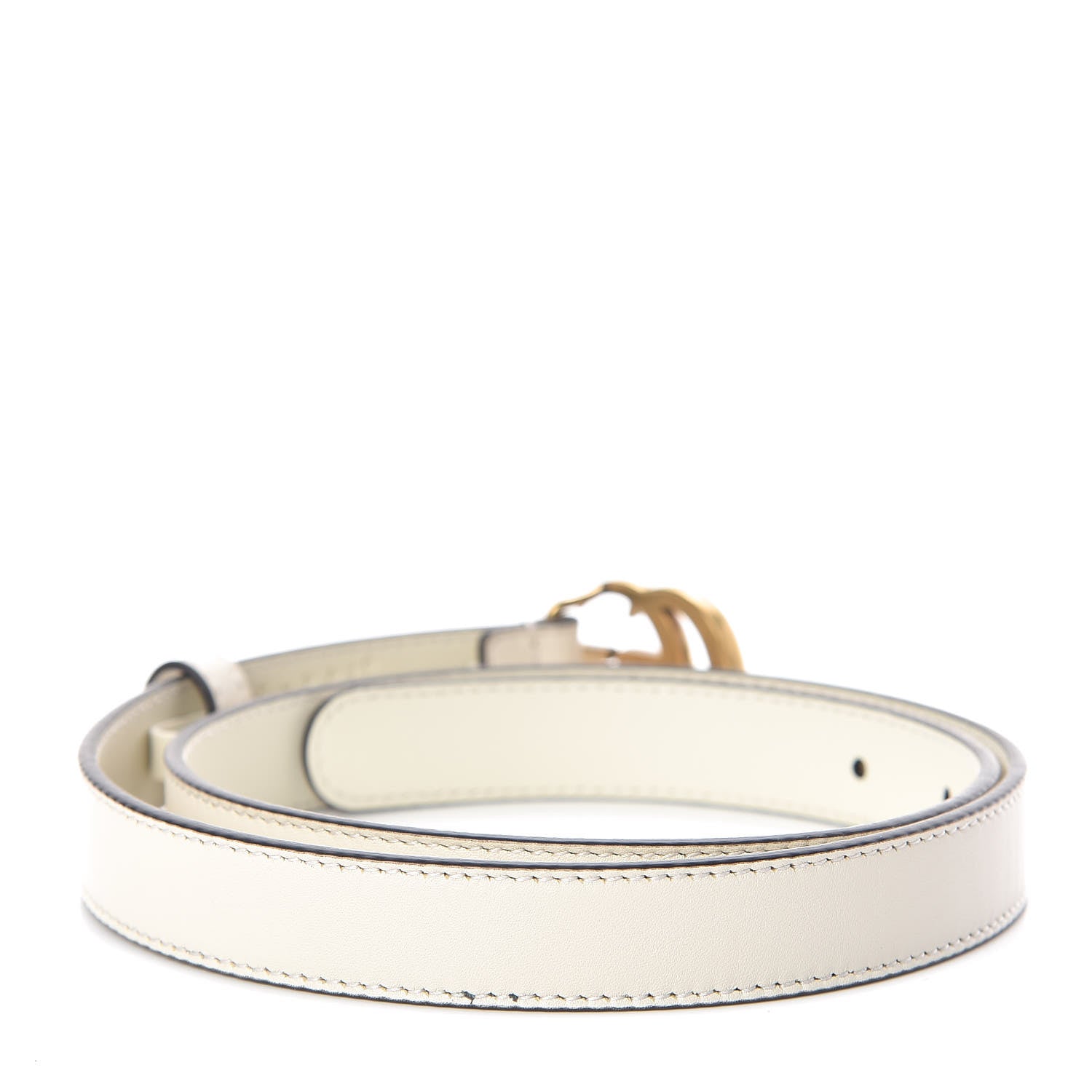 Gucci Calfskin Double G 20mm Belt 75 30 Mystic White 3 of 6
