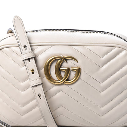 Gucci Calfskin Matelasse Small GG Marmont Chain Shoulder Bag White 10 of 10