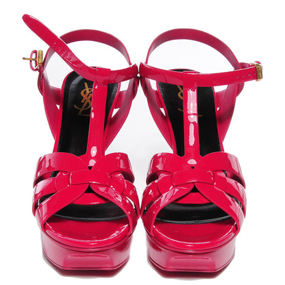 Saint Laurent Patent Tribute 75 Platform Sandals 38 Fuchsia 2 of 7
