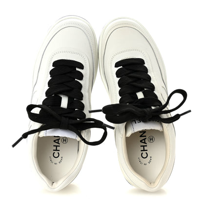 Chanel Calfskin CC Womens Sneakers 36 White Black 2 of 11