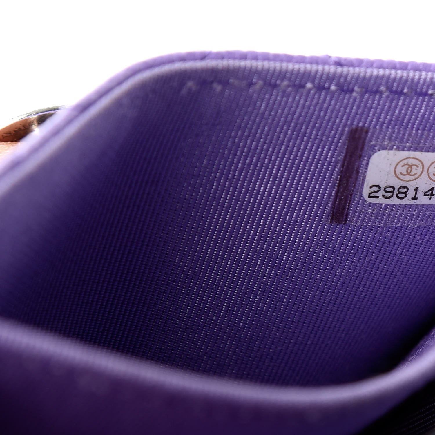Chanel Caviar Quilted Flap Card Holder Wallet Purple 7 of 8