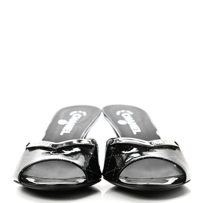 Chanel Patent Printed Mule Sandals 41 Black 3 of 8