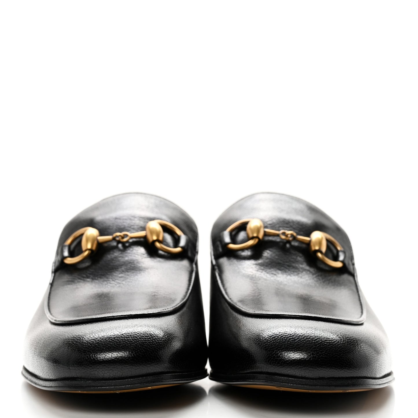 Goatskin Womens Horsebit Mid-Heel Loafers 38 Black