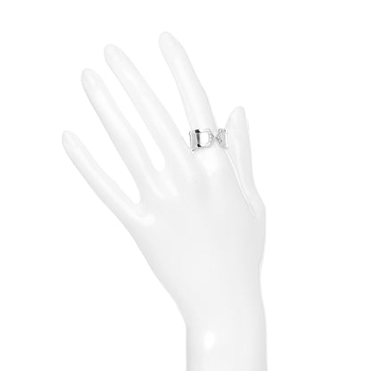 Cartier 18K White Gold Diamond 10mm C De Ring 56 7.75 2 of 4